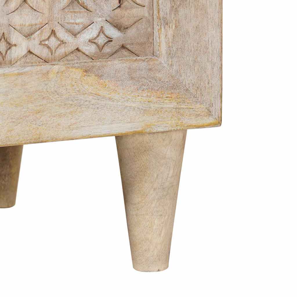 TV Cabinet with Shelf White 80 x 33 x 46 cm Solid mango wood