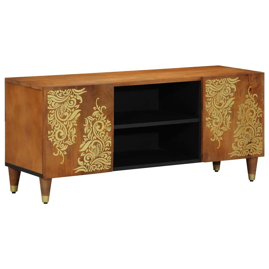 TV Cabinet with Shelf Brown 105 x 33.5 x 46 cm Solid Mango wood
