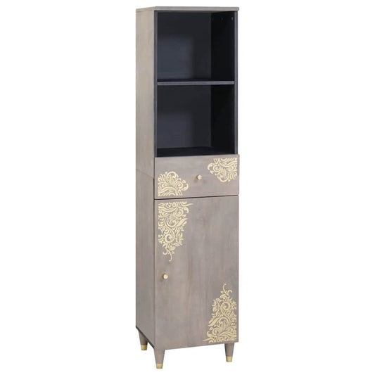 Sideboard with Drawer Grey 38 x 33.5 x 160 cm Solid Mango wood