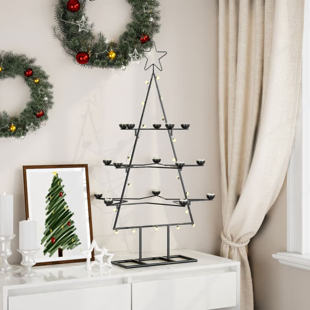 Metal Christmas Tree for Decoration Black 105 cm