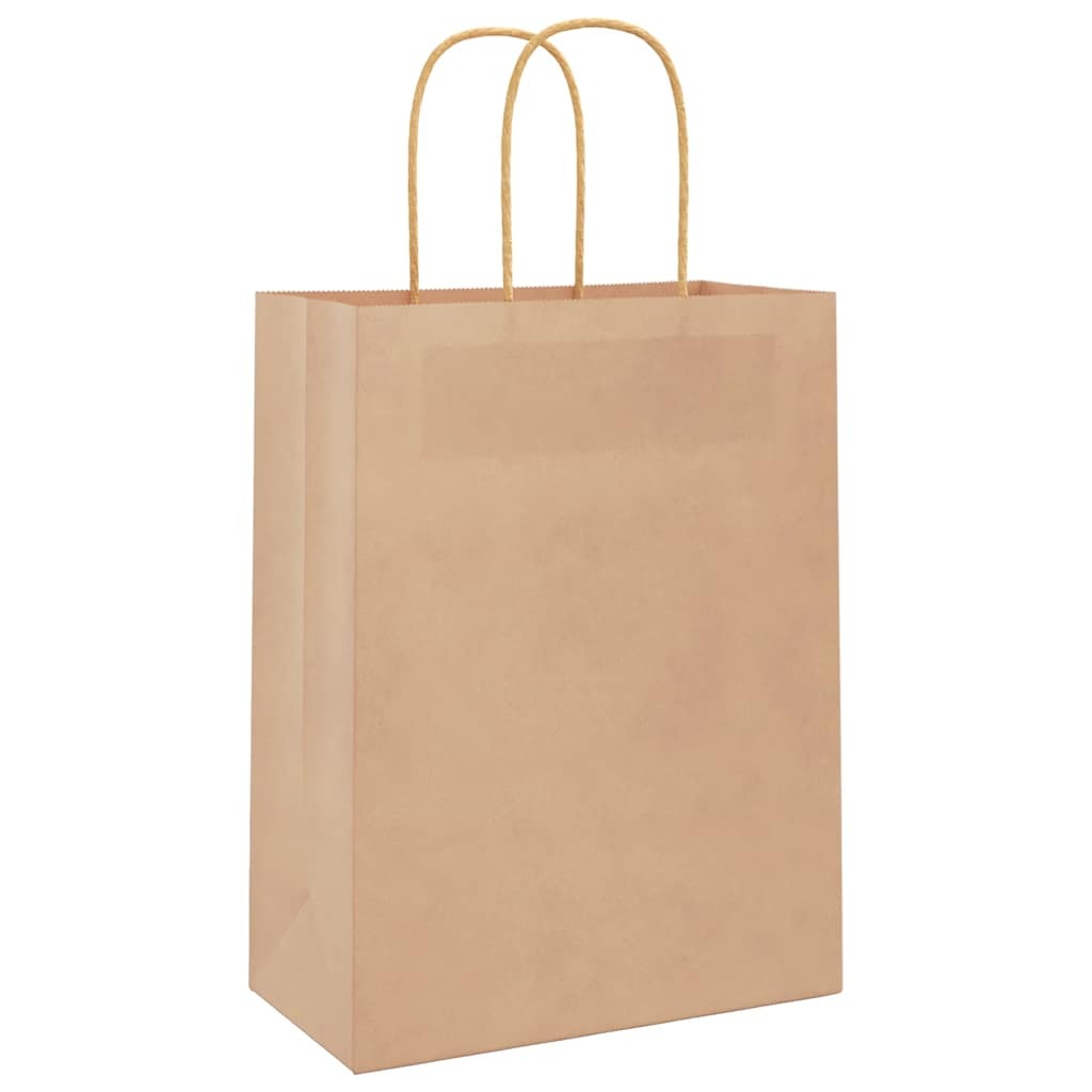Paper Bags 50 pcs with Handles Brown 21x11x28 cm