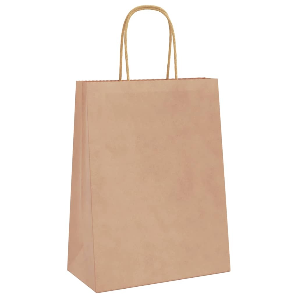 Paper Bags 50 pcs with Handles Brown 21x11x28 cm