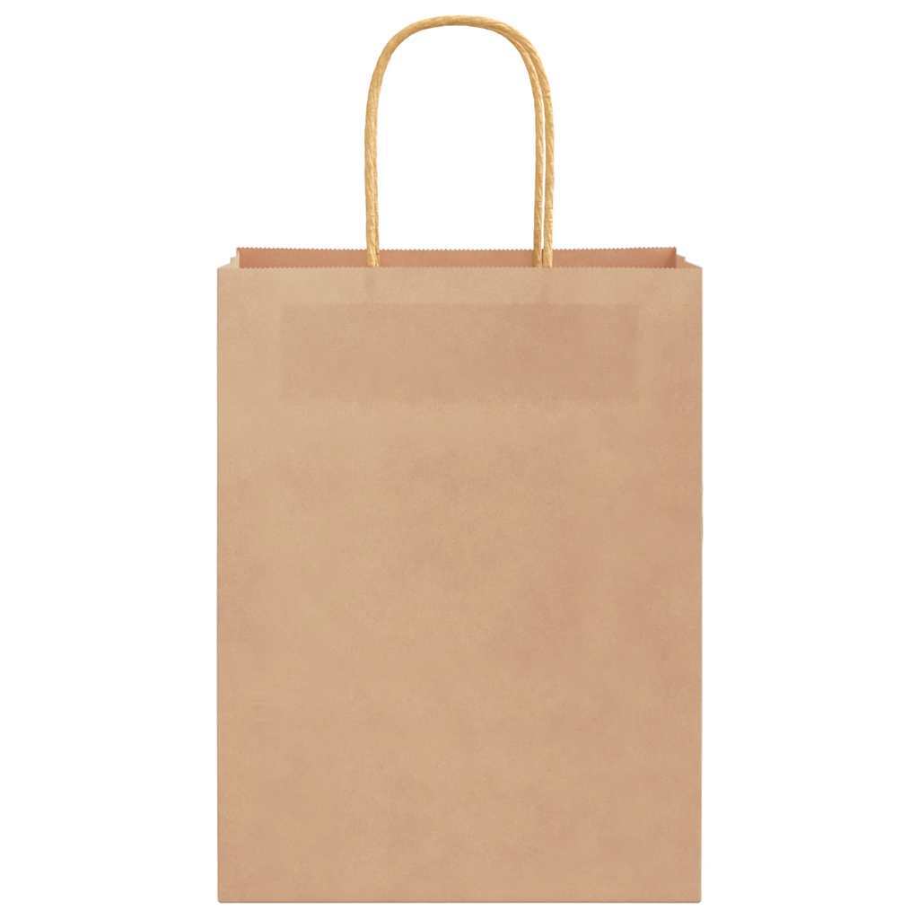 Paper Bags 50 pcs with Handles Brown 21x11x28 cm