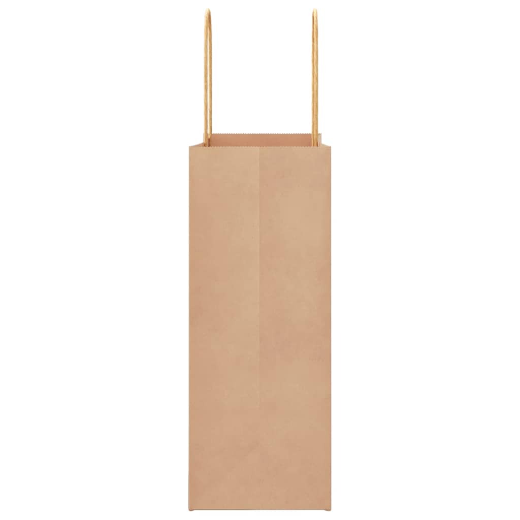 Paper Bags 50 pcs with Handles Brown 21x11x28 cm