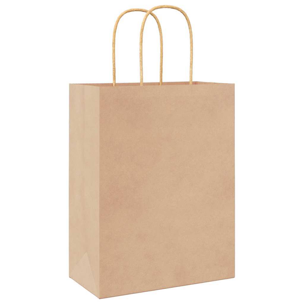 Paper Bags 50 pcs with Handles Brown 21x11x28 cm