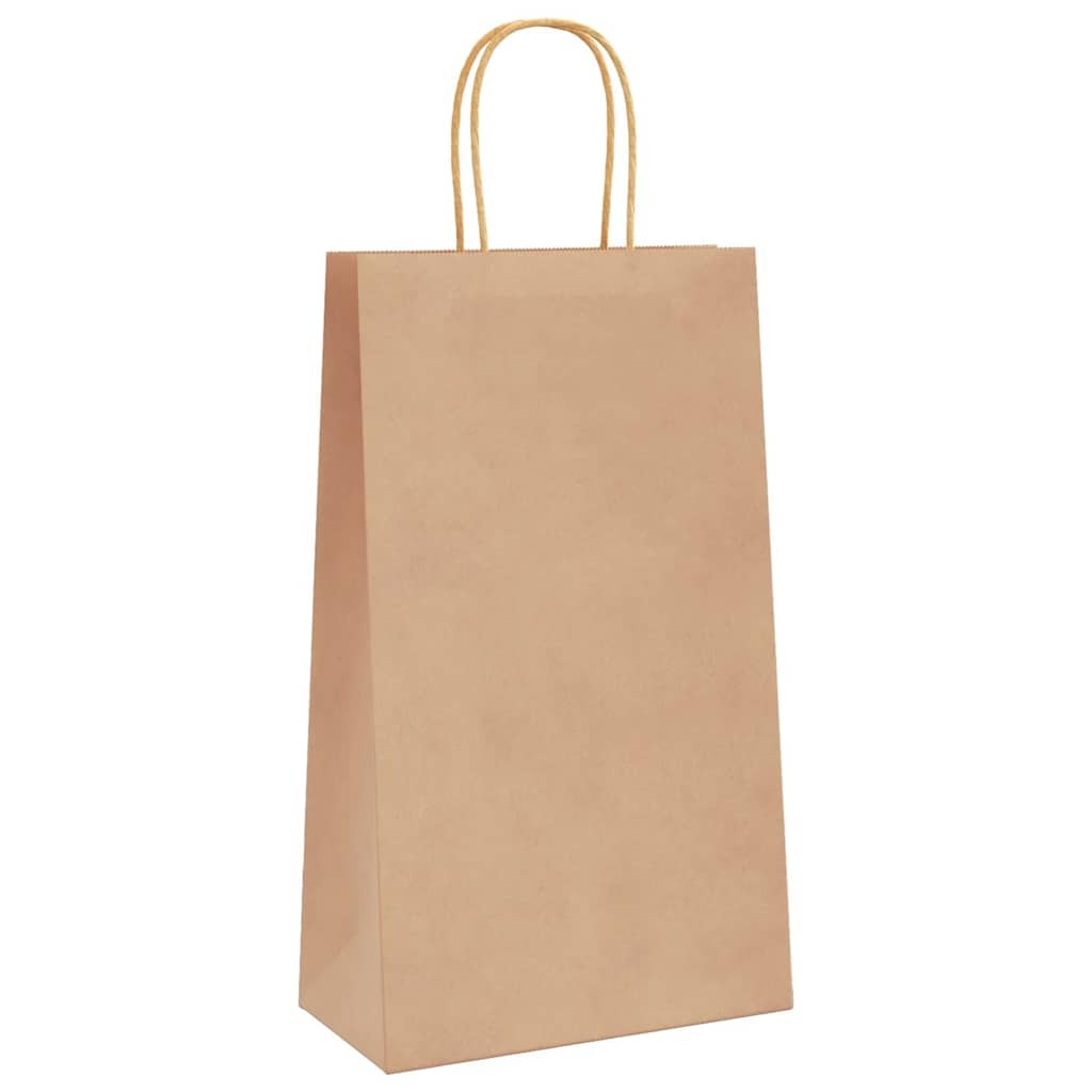 Paper Bags 50 pcs with Handles Brown 21x11x36 cm