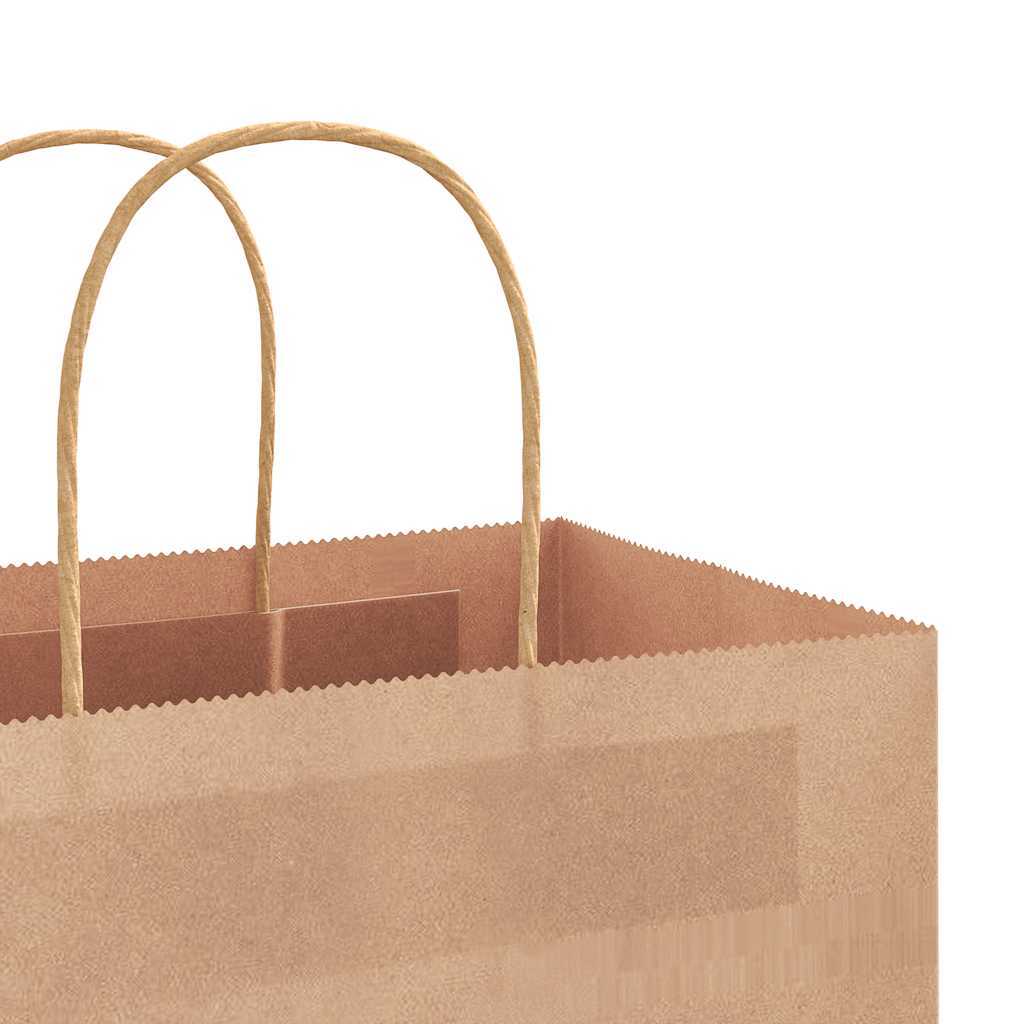 Paper Bags 50 pcs with Handles Brown 21x11x36 cm