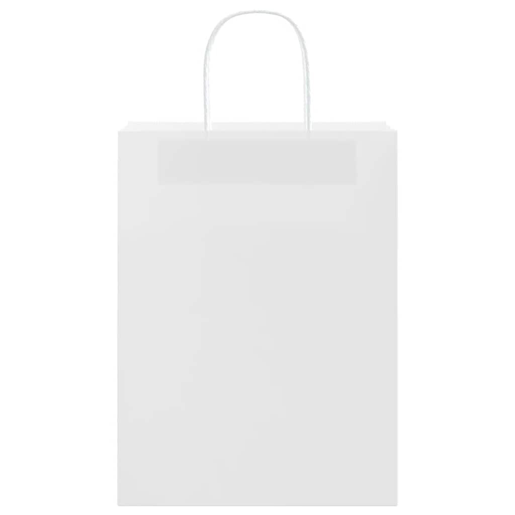 Paper Bags 50 pcs with Handles White 26x12x35 cm