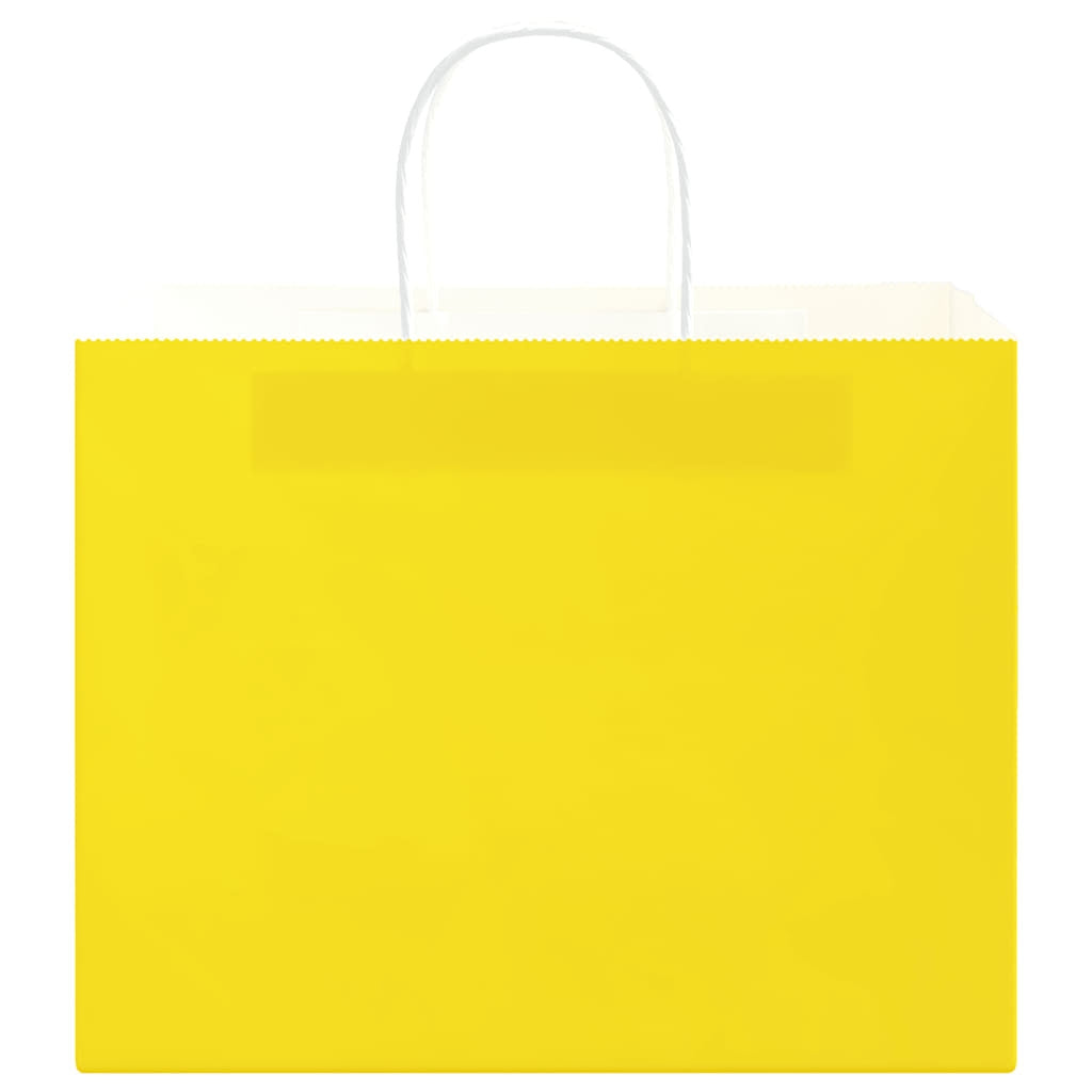 Paper Bags 50 pcs with Handles Yellow 32x22x24 cm