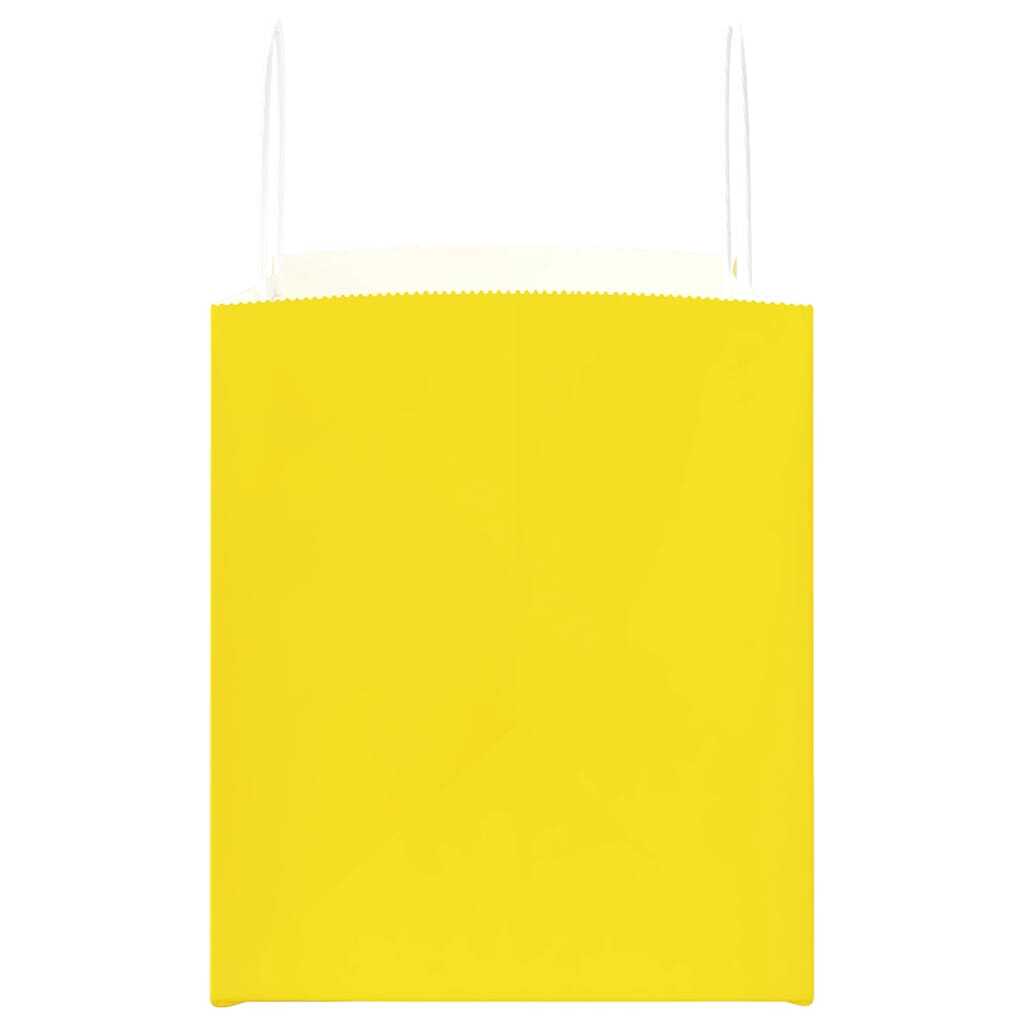 Paper Bags 50 pcs with Handles Yellow 32x22x24 cm