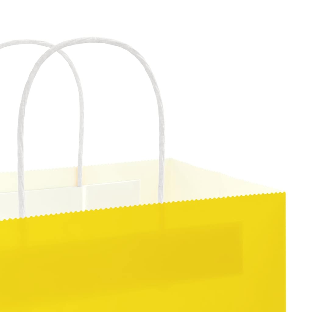 Paper Bags 50 pcs with Handles Yellow 32x22x24 cm