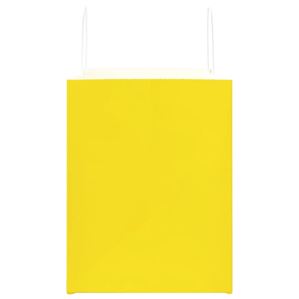 Paper Bags 50 pcs with Handles Yellow 32x22x28 cm