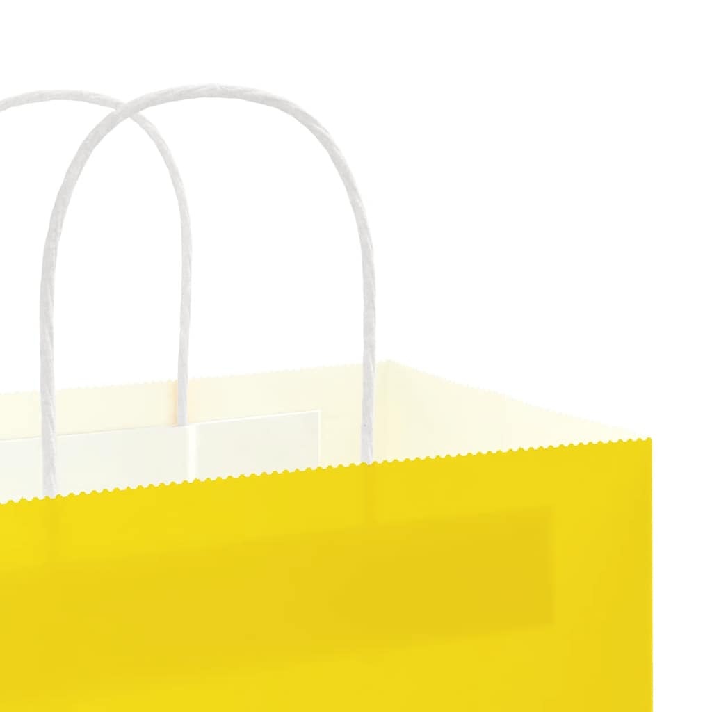 Paper Bags 50 pcs with Handles Yellow 32x22x28 cm