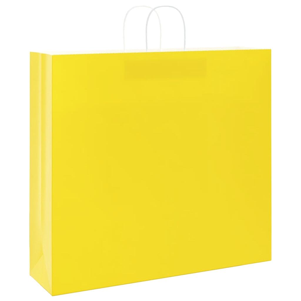 Paper Bags 50 pcs with Handles Yellow 54x15x49 cm