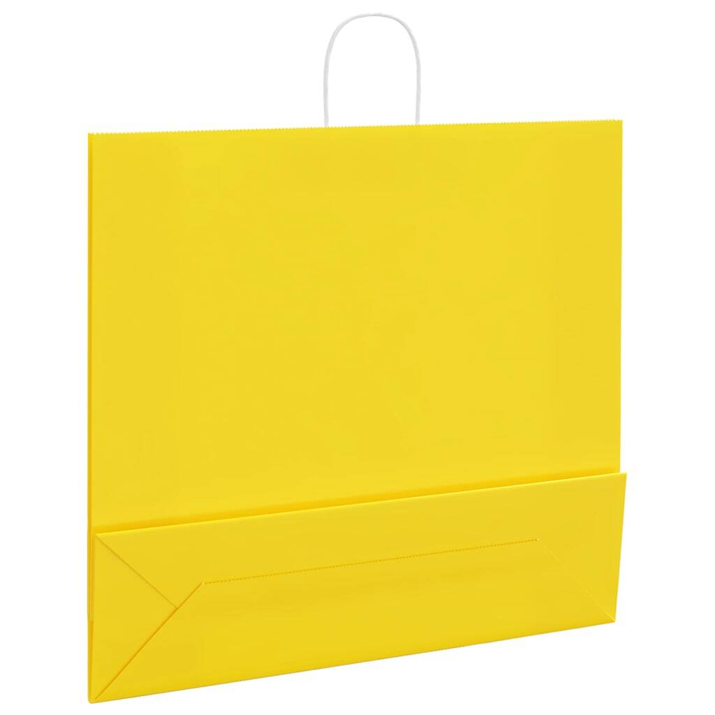 Paper Bags 50 pcs with Handles Yellow 54x15x49 cm