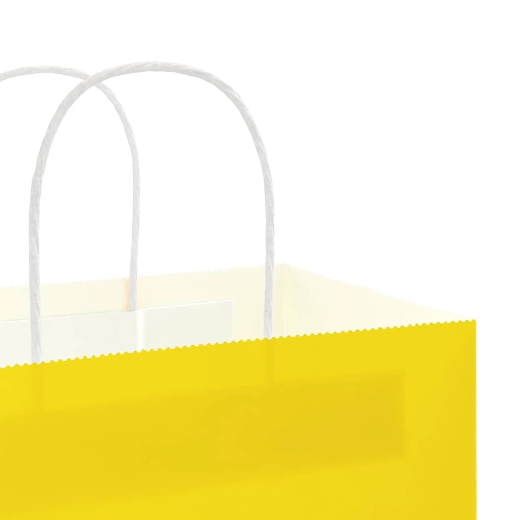 Paper Bags 50 pcs with Handles Yellow 54x15x49 cm