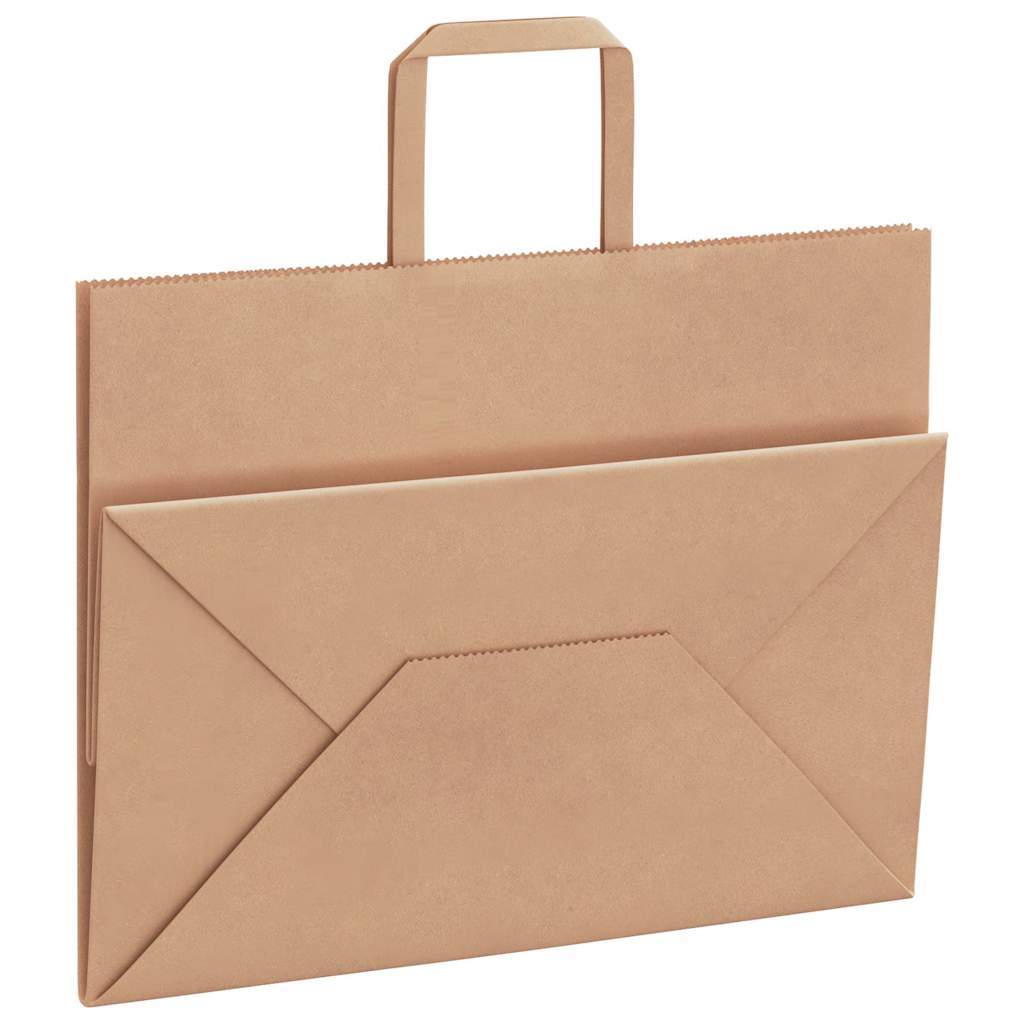 Paper Bags 50 pcs with Handles Brown 32x17x25 cm