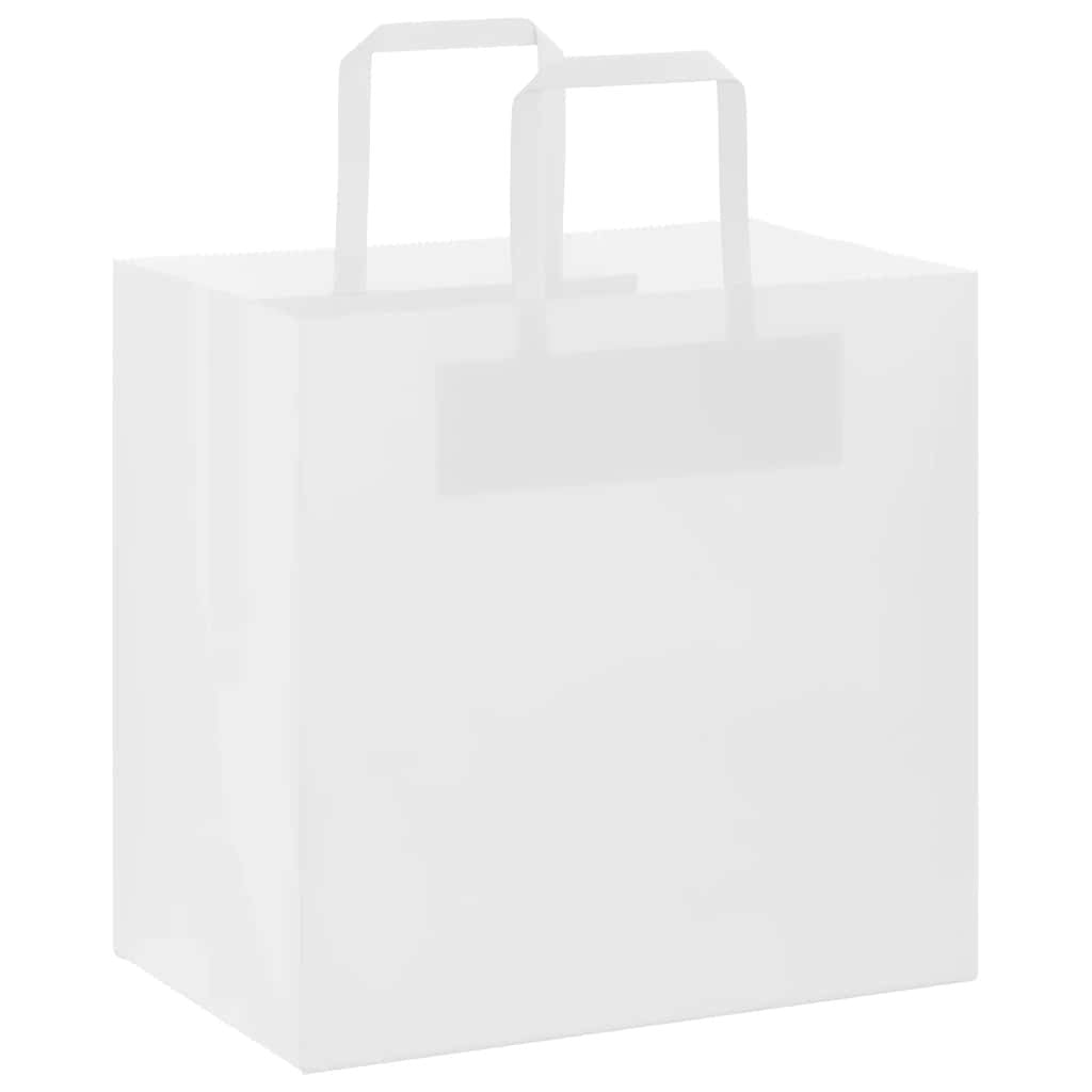 Paper Bags 50 pcs with Handles White 26x17x25 cm