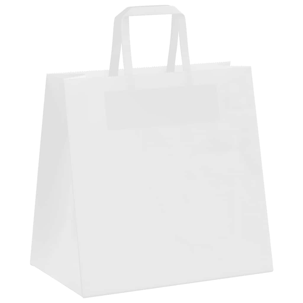 Paper Bags 50 pcs with Handles White 26x17x25 cm