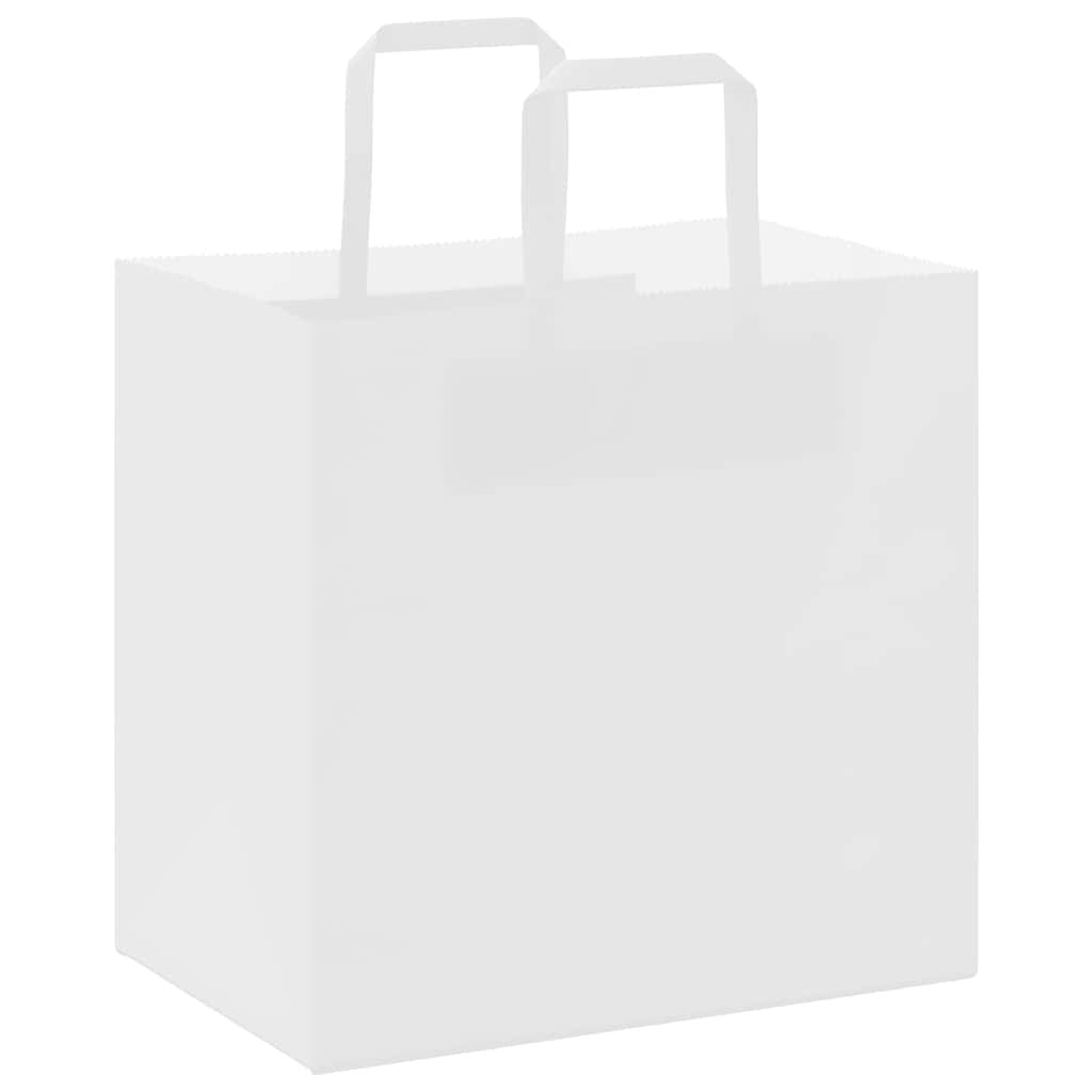 Paper Bags 50 pcs with Handles White 26x17x25 cm