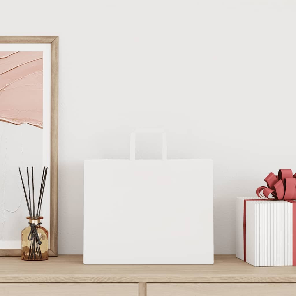 Paper Bags 50 pcs with Handles White 32x22x24 cm
