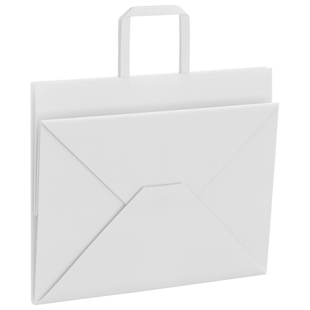 Paper Bags 50 pcs with Handles White 32x22x24 cm