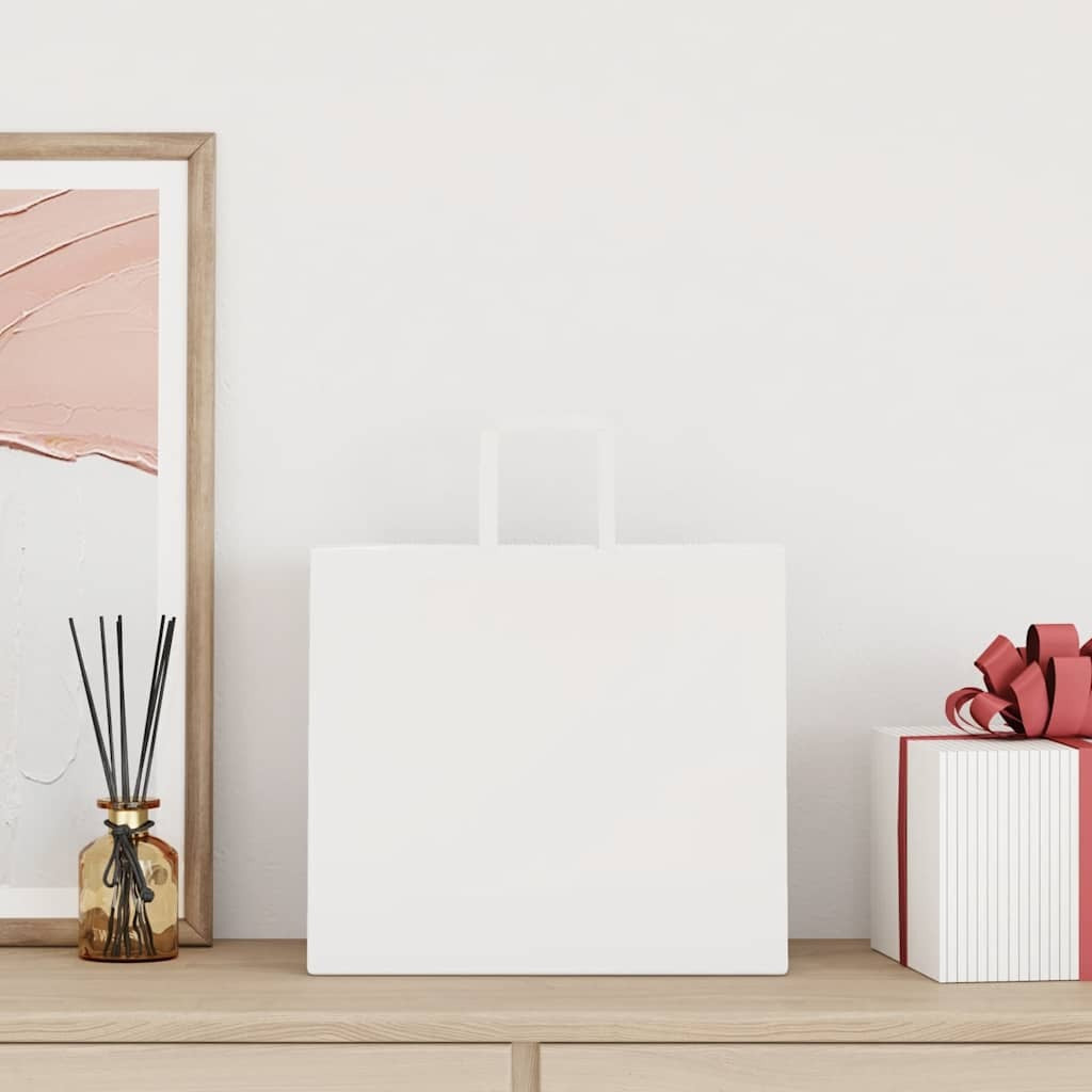 Paper Bags 50 pcs with Handles White 32x22x28 cm