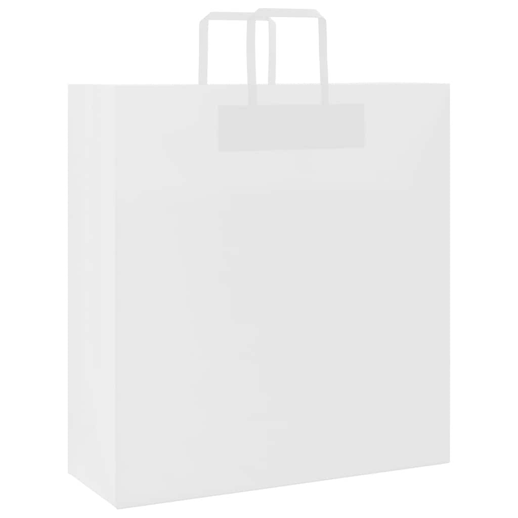 Paper Bags 50 pcs with Handles White 45x17x48 cm