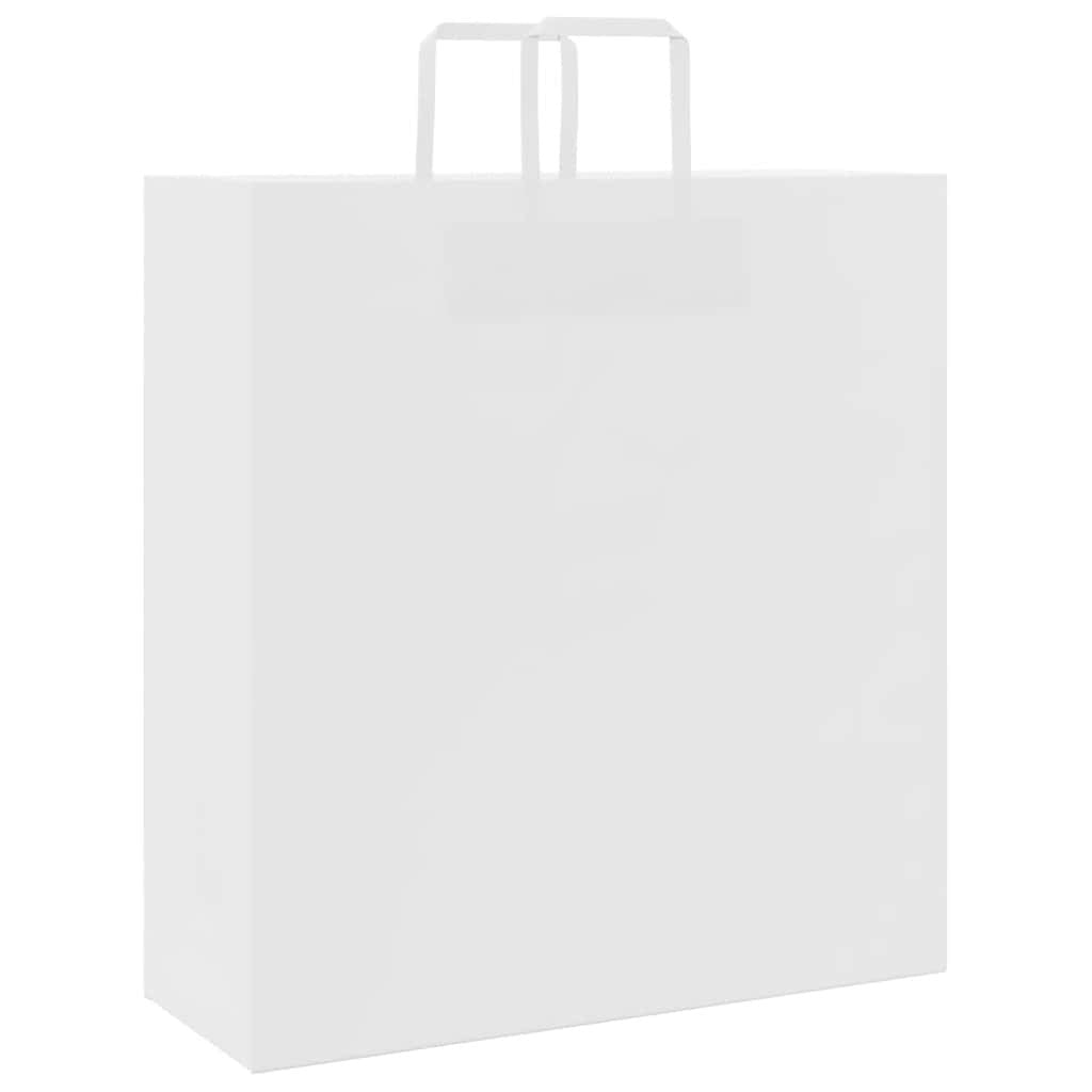 Paper Bags 50 pcs with Handles White 45x17x48 cm