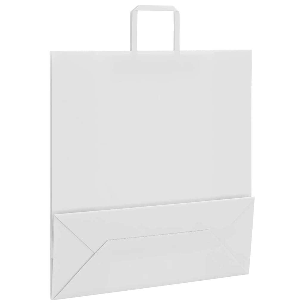 Paper Bags 50 pcs with Handles White 45x17x48 cm