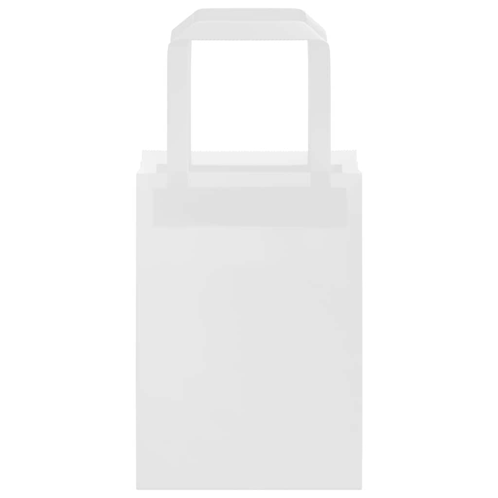 Paper Bags 250 pcs with Handles White 15x8x21 cm