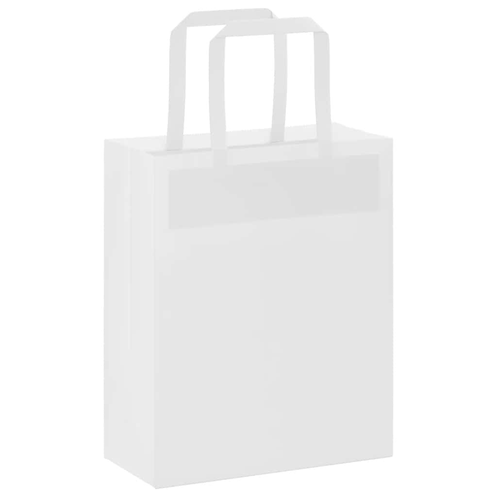 Paper Bags 250 pcs with Handles White 18x8x22 cm