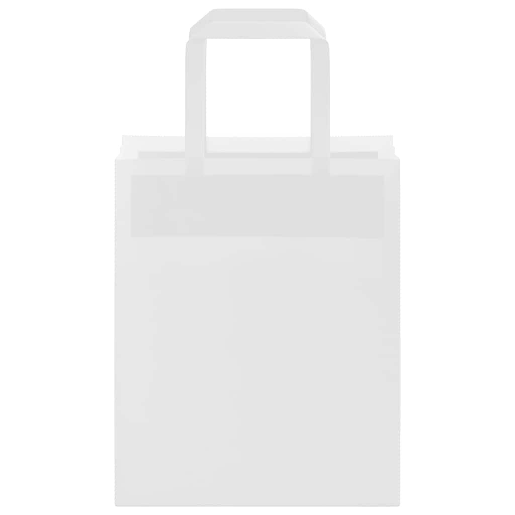 Paper Bags 250 pcs with Handles White 18x8x22 cm