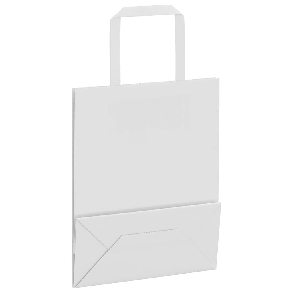 Paper Bags 250 pcs with Handles White 18x8x22 cm