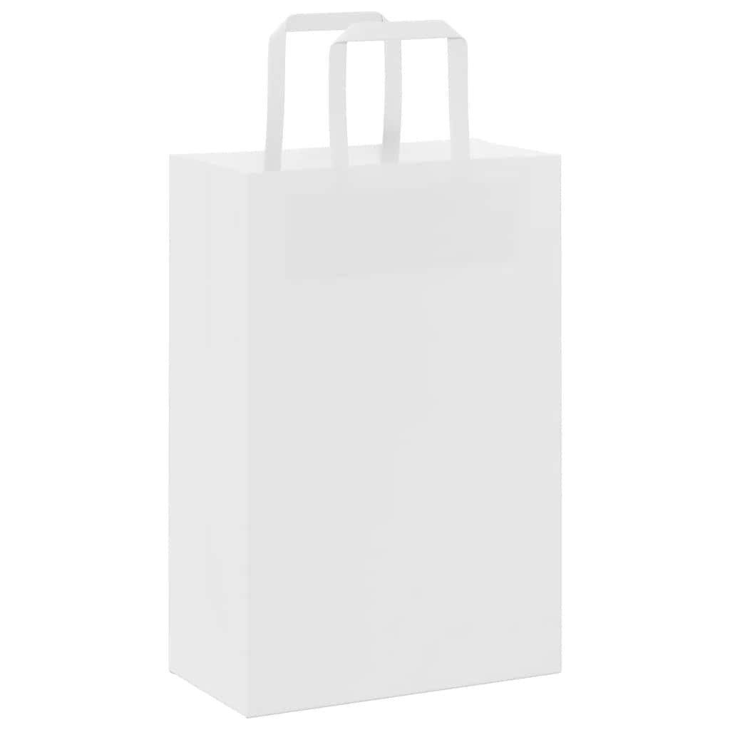 Paper Bags 250 pcs with Handles White 21x11x31 cm