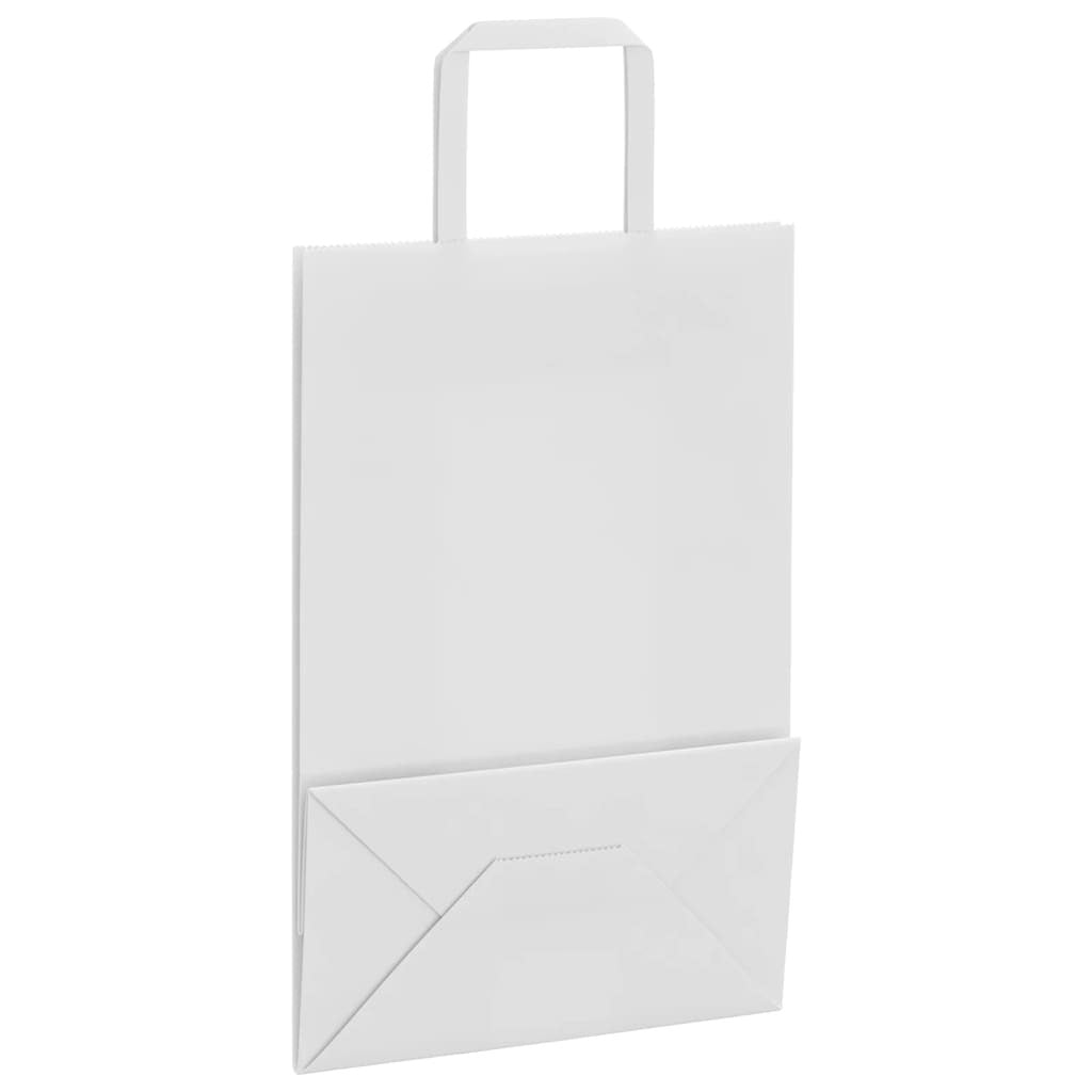 Paper Bags 250 pcs with Handles White 21x11x31 cm
