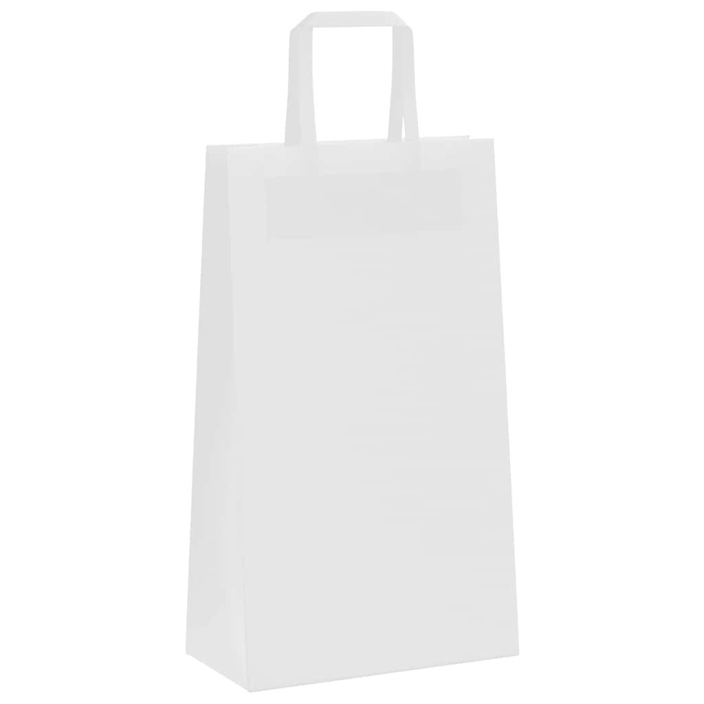 Paper Bags 250 pcs with Handles White 21x11x36 cm
