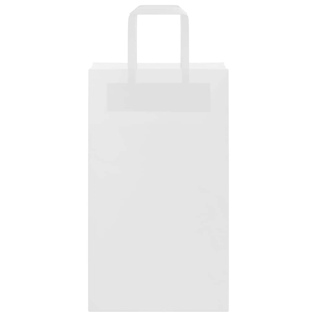 Paper Bags 250 pcs with Handles White 21x11x36 cm
