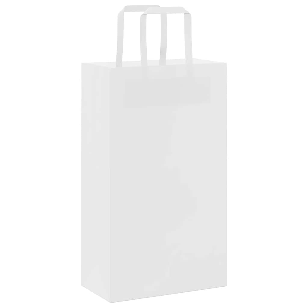 Paper Bags 250 pcs with Handles White 21x11x36 cm