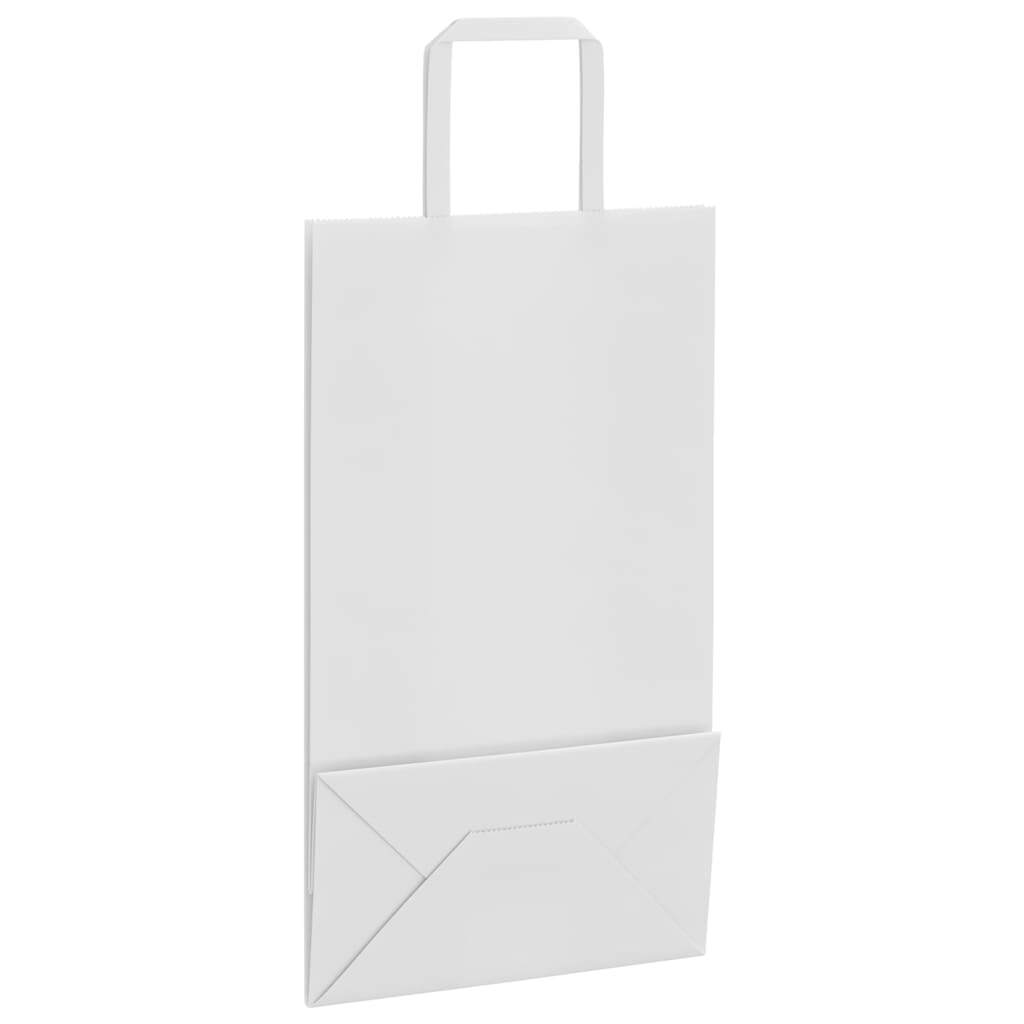 Paper Bags 250 pcs with Handles White 21x11x36 cm