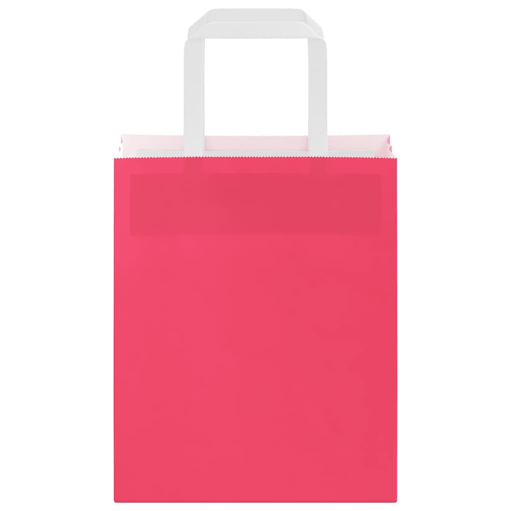 Paper Bags 250 pcs with Handles Pink 18x8x22 cm