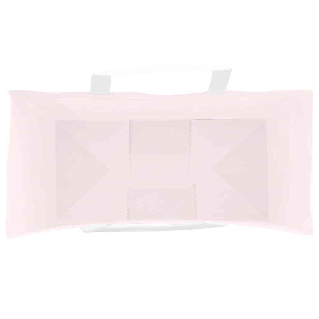 Paper Bags 250 pcs with Handles Pink 18x8x22 cm