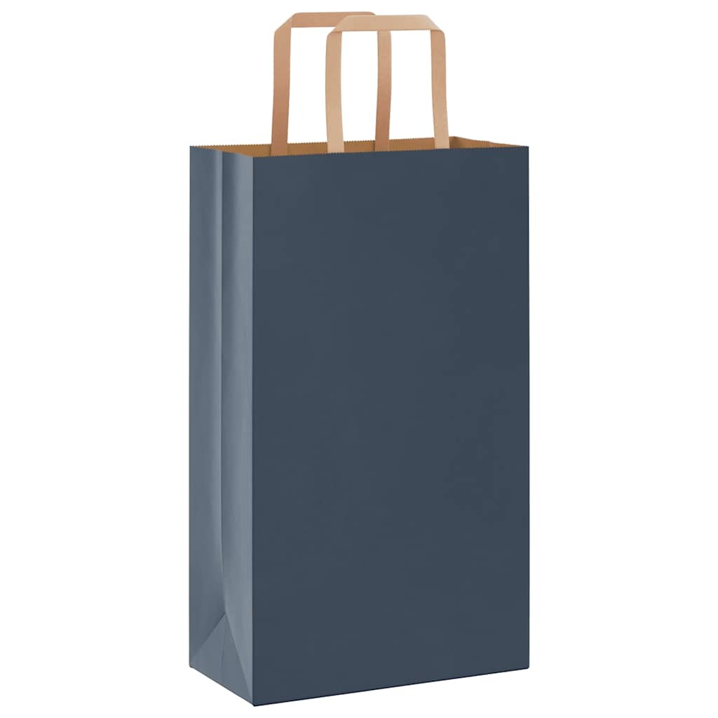 Paper Bags 50 pcs with Handles Blue 21x11x36 cm