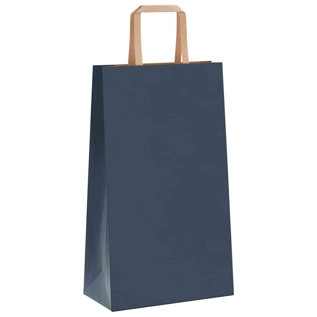 Paper Bags 50 pcs with Handles Blue 21x11x36 cm