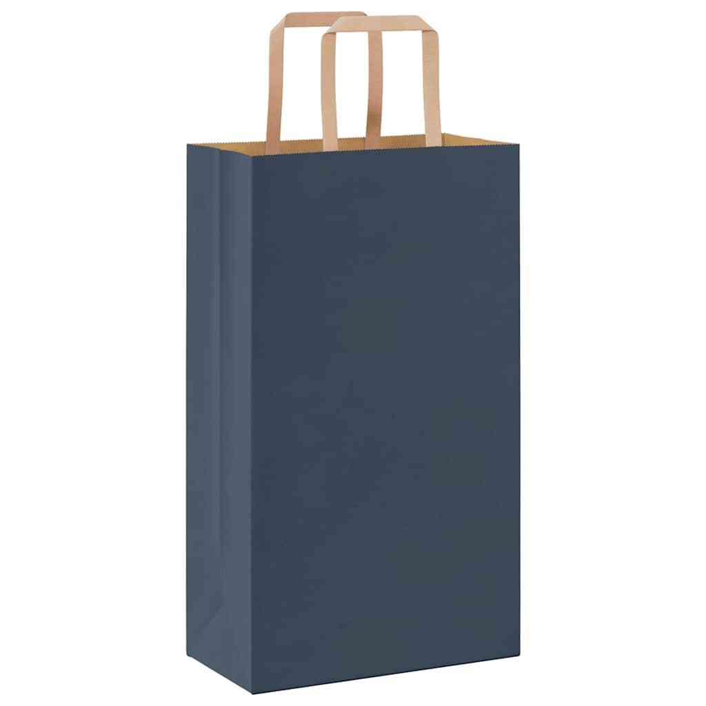 Paper Bags 50 pcs with Handles Blue 21x11x36 cm