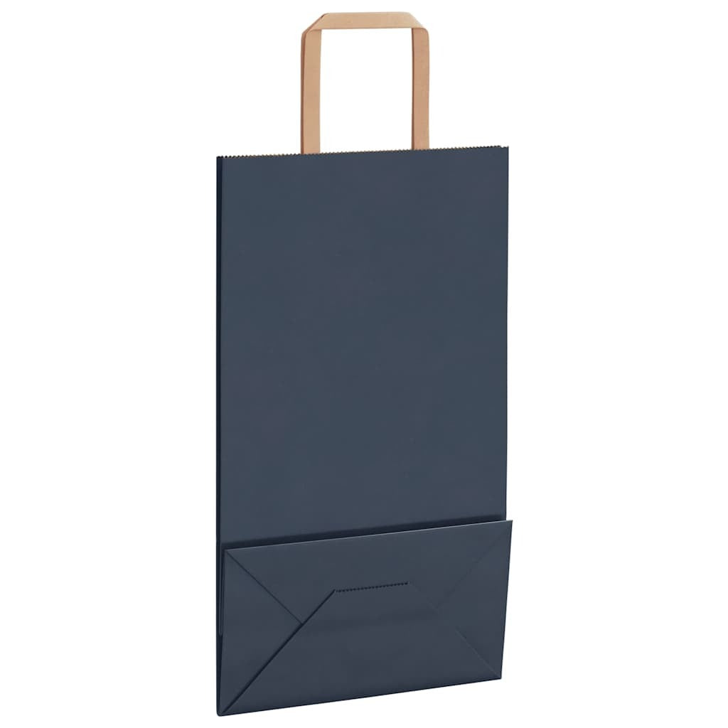Paper Bags 50 pcs with Handles Blue 21x11x36 cm