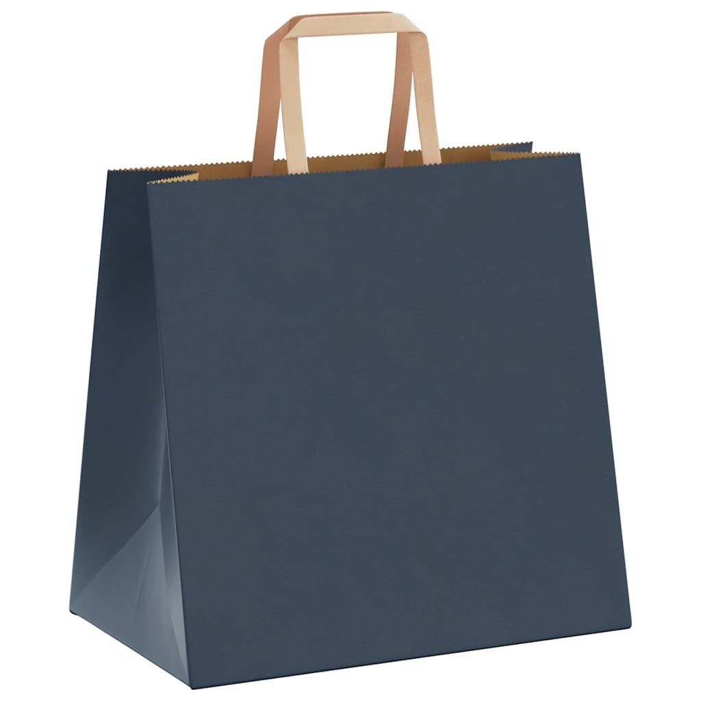 Paper Bags 50 pcs with Handles Blue 26x17x25 cm