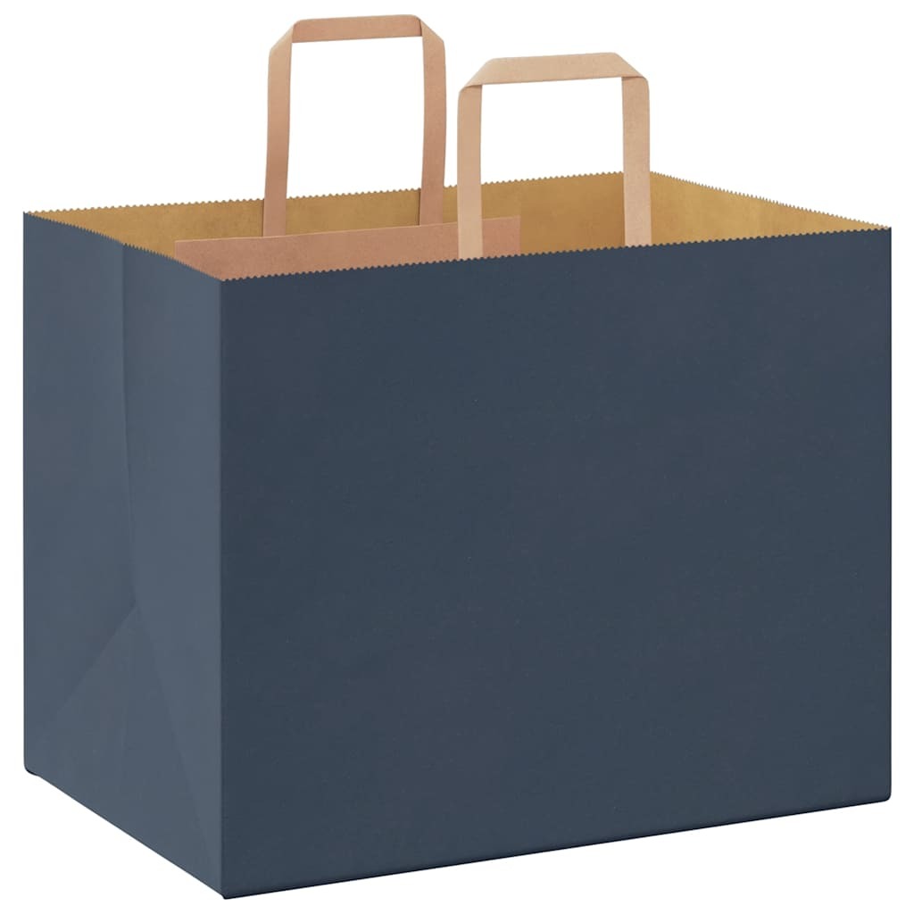 Paper Bags 50 pcs with Handles Blue 32x22x24 cm