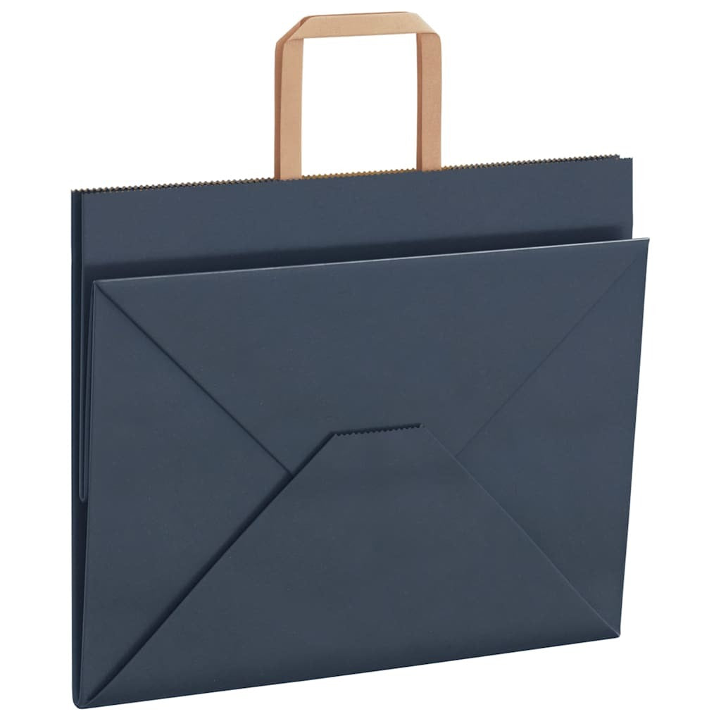 Paper Bags 50 pcs with Handles Blue 32x22x24 cm