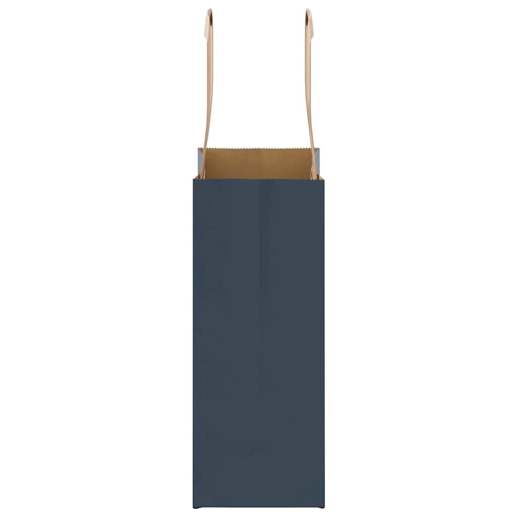 Paper Bags 250 pcs with Handles Blue 15x8x21 cm